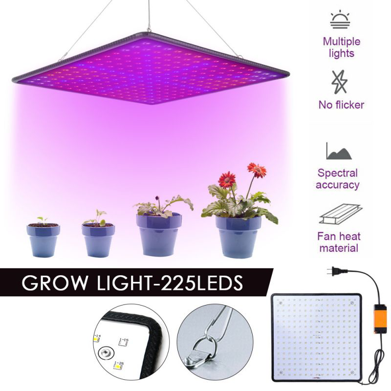 Luz LED de espectro completo para cultivo de plantas, lámpara Phyto de Panel ultrafino con enchufe europeo de 45W para iluminación de crecimiento de plantas hidropónicas de invernadero