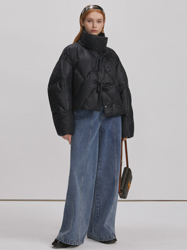 여성용 캐주얼 화이트 다운 코트, 다기능, 아늑한 따뜻한 활, 단색 패딩 재킷, 슬림핏 아우터, 한국 Y2K, 신상 패션