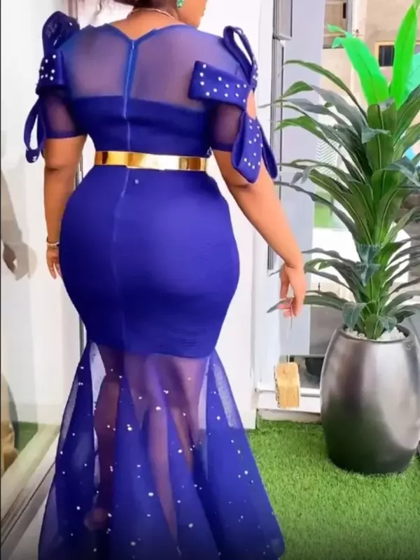 여성용 아프리카 파티 드레스, 다시키 앙카라 웨딩 이브닝 가운, 용수철 섹시한 바디콘 맥시 롱 원피스 아프리카 의류, 2024