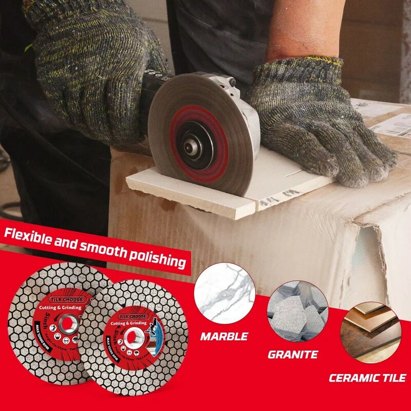 Casaverde D115mm/125mm Diamond Cutting Disc Tile ,Porcelain grinding Blade With Removable Flange For Cutting Grinding Stone