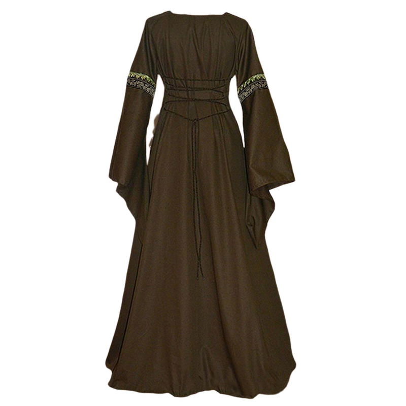 Costumes de la Renaissance médiévale pour femmes, robe à lacets irlandaise sur des robes longues, cosplay rétro, Halloween, carnaval, démon trempé