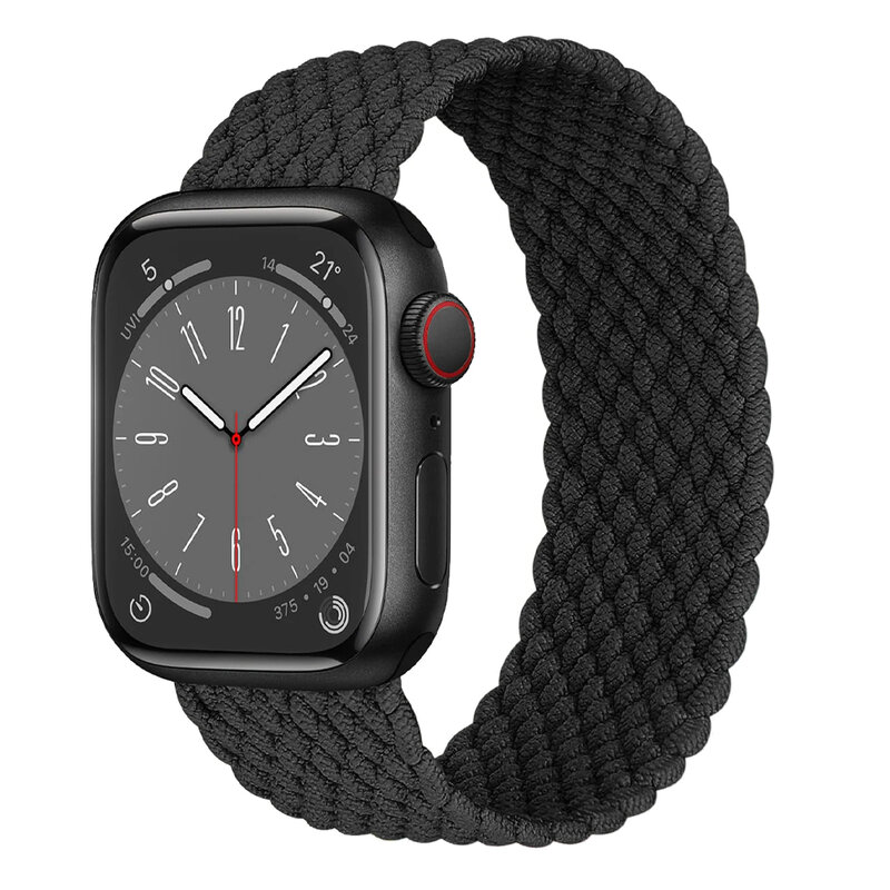 Gelang jam tangan Apple, kepang Solo untuk Apple Watch seri 9 7 SE 6 8 5 4 Ultra 2, 44mm 42mm 44mm Correa gelang