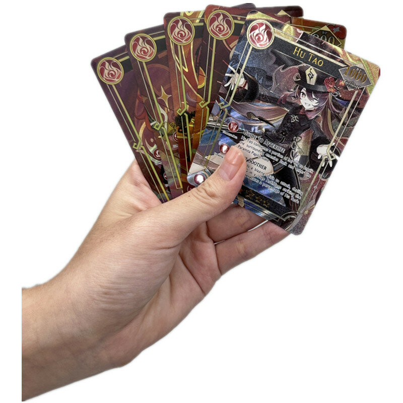 55 + 5 قطعة ورقة نمط خاص Yuanshin صدمة لعبة شخصية نادرة رائعة اللوحة العمودية جمع بطاقة beelzebull Lumine