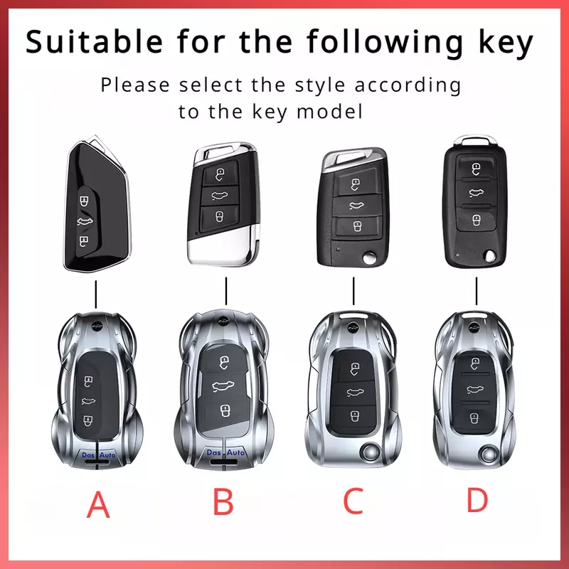 เคสกุญแจรถอัลลอยสังกะสีสำหรับ Volkswagen 4 5 6 7 8 MK 4 7 Passat Beetle Octavia Leon Tiguan Key BAG