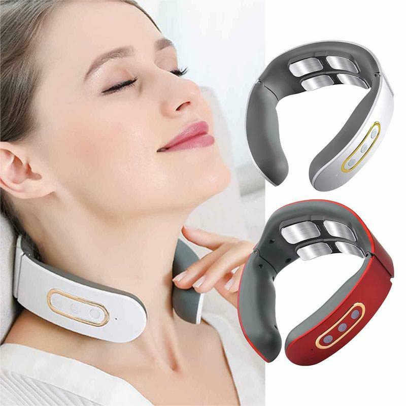 Electric Neck Massager U Shape PU Leather Electric Deep Tissue Trigger Point Massager Neck Relax For Seniors Dancers Workers