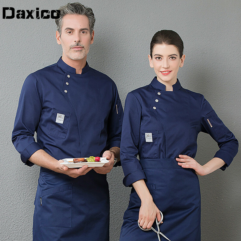 Jaqueta de chef de restaurante ocidental, uniforme de chef de cozinha feminino de manga curta para trabalho de padaria e cozinha