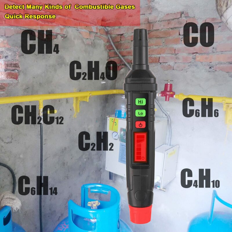 HABOTEST HT61 Gas Leak Detector Portable Handheld Natural Gas Sniffer Analyzer High Low Sensitivity Locates Combustible