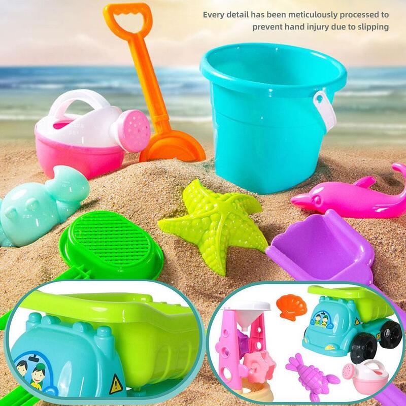 Brinquedos de praia para crianças, balde de areia, pá de praia, brinquedos para crianças, jogo de verão, ferramentas aquáticas, 12pcs