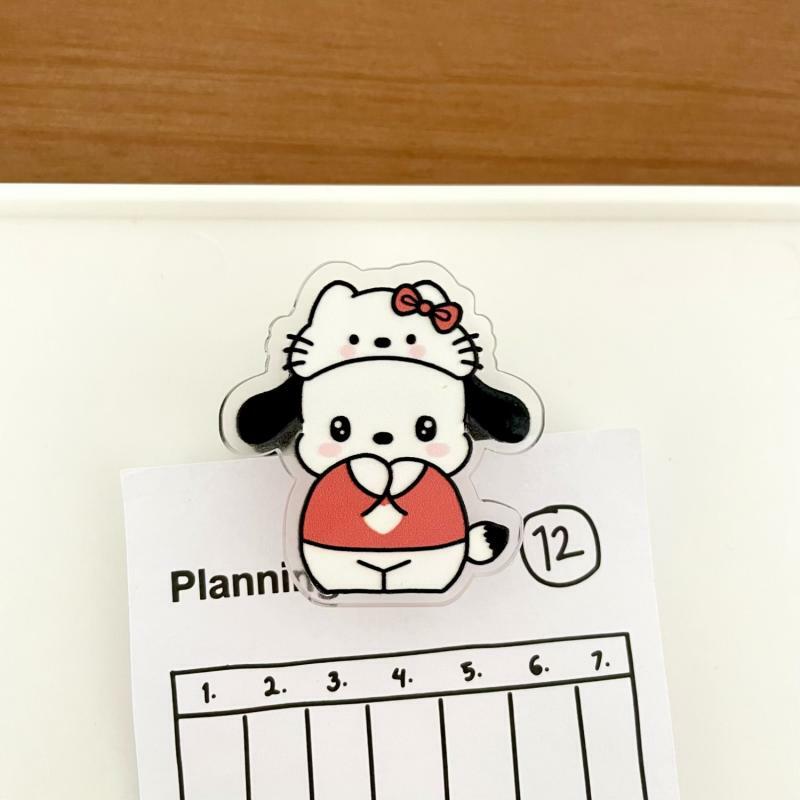 New Kawaii Miniso Pochacco Seal Clip Girl Pp Clip Student Long Tail Clip Small Post-It Note Holder for Girl Friend Birthday Gift