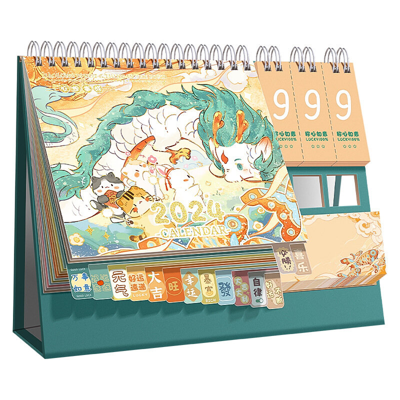 Calendario de escritorio multifuncional, adornos de escritorio, cuenta atrás, Plan de trabajo, arreglo de tiempo, Bloc de notas, diseño Kawaii, calendario mensual