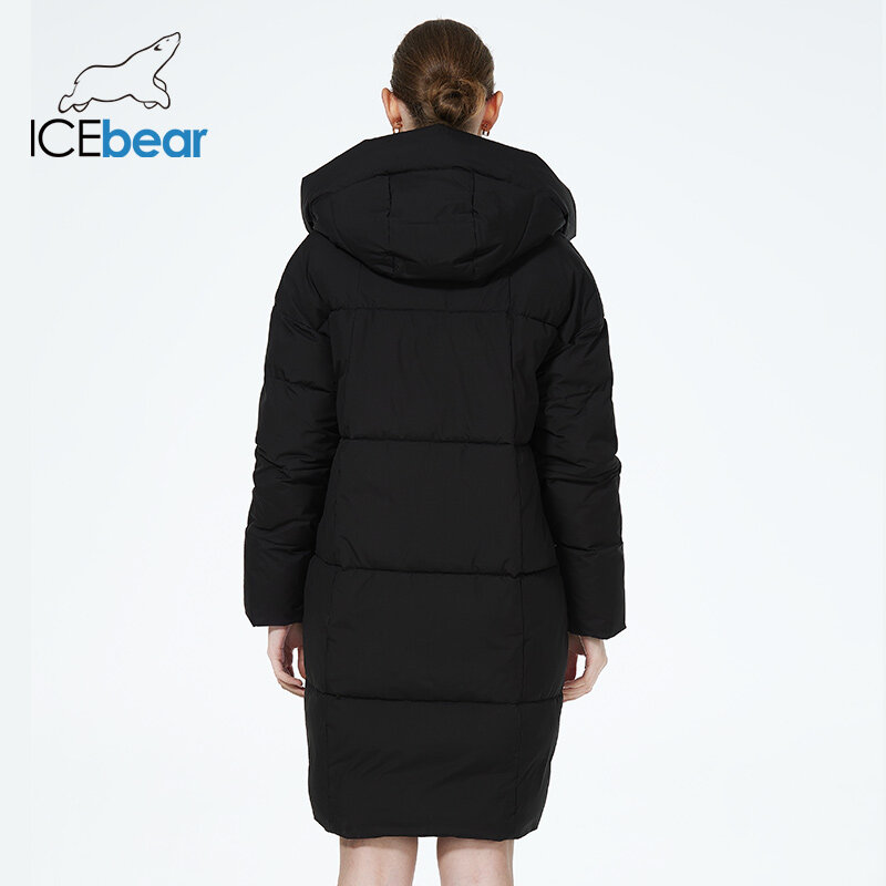 ICEbear 2023 female winter cotton coat long windproof padded jacket casual womens parka GWD3757I