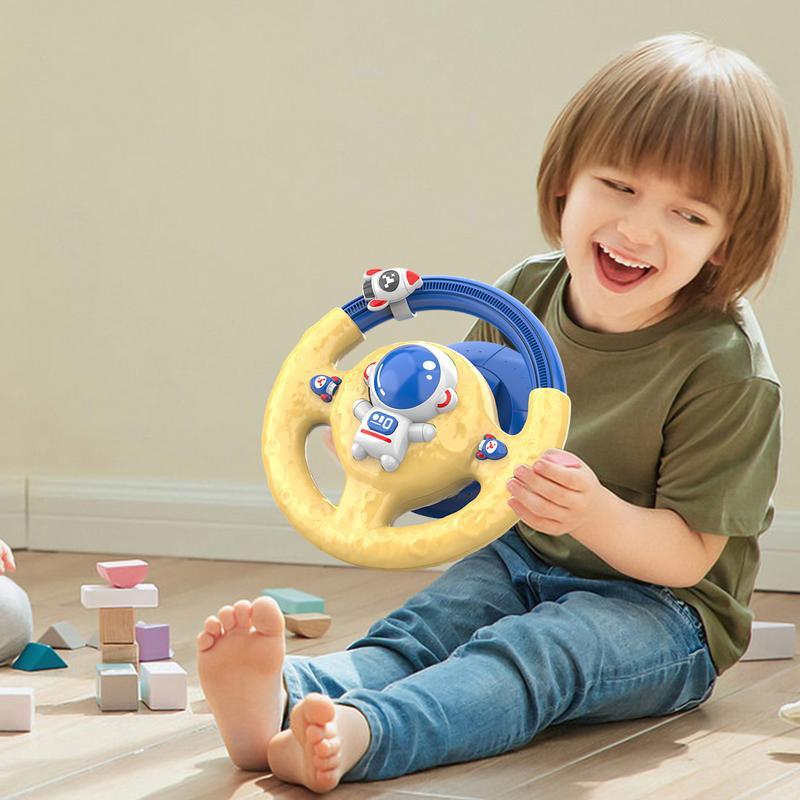 Kids Steering Wheel Toy Rotatable Musical Driving Toy Electric Simulation Steering Wheel Toy With Light Educational Vocal Toys