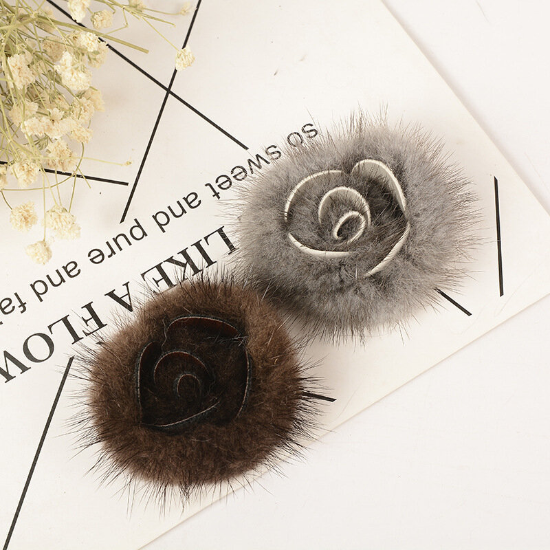 DANKEYISI DIY Real Mink Fur Flower Handmade Bag Keychain Hat Decoration Children Hat Scarf Shoe Fur Jewelry Crafts