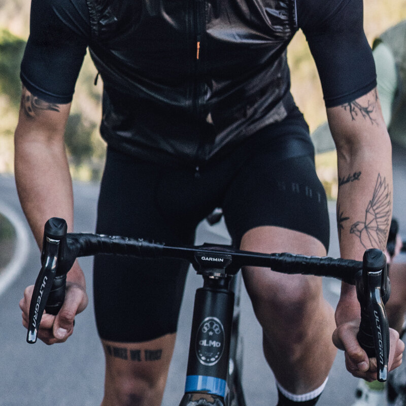 Santic celana bersepeda pria, bawahan pit MTB tahan guncangan cepat kering, bernafas reflektif musim panas WM3C05160H