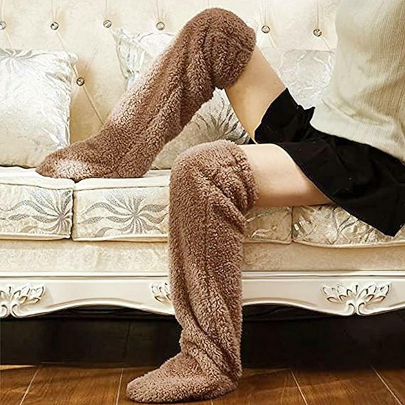 Meias grossas macias Fuzzy Slipper para mulheres, meias adultas, aconchegantes, inverno, aniversário, Halloween