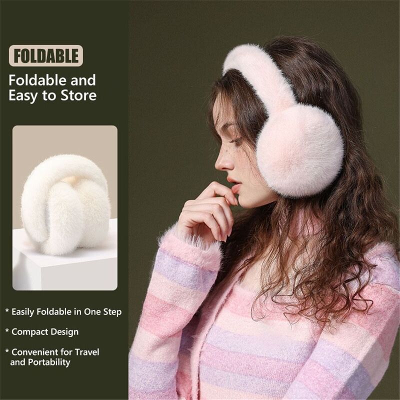 Cute Fluffy Winter Warm Ear Muffs Women Men Soft Earmuffs Ear Covers Cold Weather Fluffy Ear Warmers Headband Winter Accessories