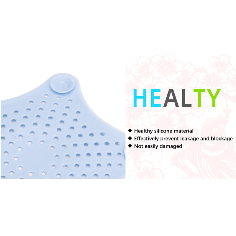 Silicone Sink Filter Portable Replacement Solid Color Cute Star Shape Flexible Bathroom Floor Drain Hair Catcher Grey