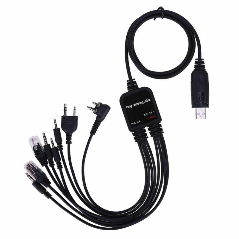 Cable de programación USB 8 en 1 para BAOFENG, para motorola, kenwood, TYT, QYT