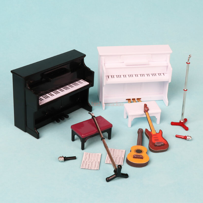 Crianças brinquedos em miniatura mini instrumento piano violino modelo para ob11 bjd boneca 1:12 casa de bonecas floresta família móveis acessórios