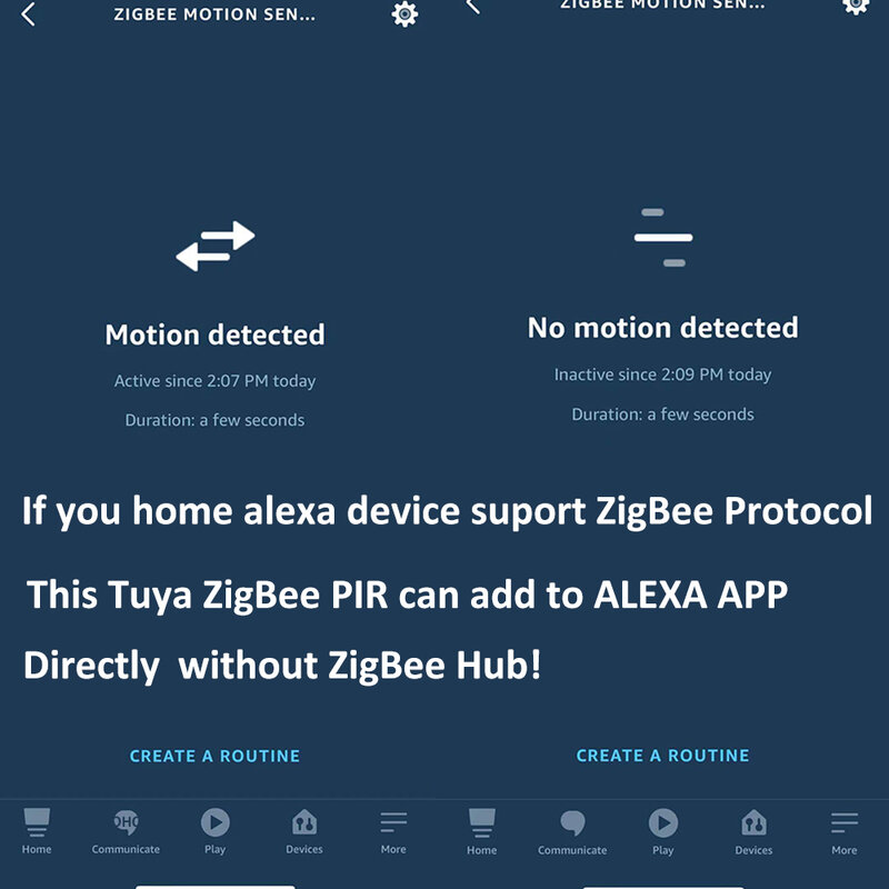 Tuya Smart ZigBee fuente de alimentación USB recargable, Detector de movimiento PIR, Sensor de cuerpo humano, alarma, Control por aplicación, batería Alexa integrada