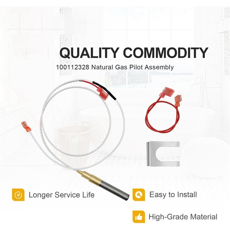 100112328 Thermopile Assembly 21 Inch Compatible With Gas Water Heater, 750 Millivolt Thermopile Parts Accessories