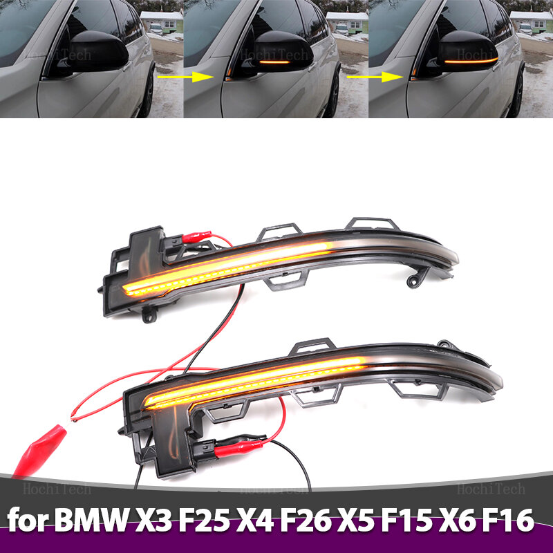 مؤشر ضوئي لإشارة الانعطاف بمرآة جانبية ديناميكية LED مصابيح متتابعة لسيارة BMW X3 F25 X4 F26 X5 F15 X6 F16 2014-2018