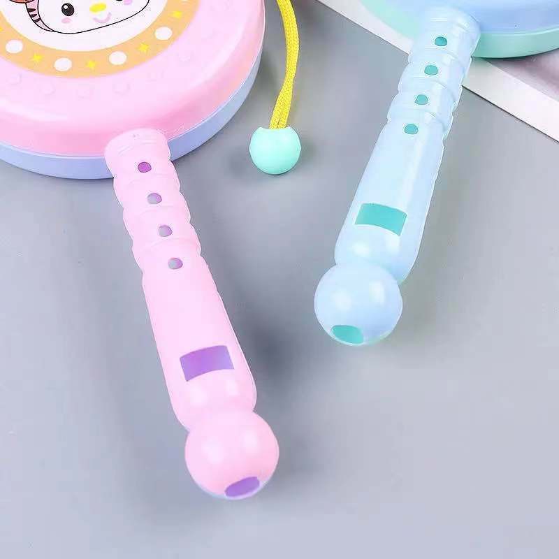 1PC Developmental Rattle Bed Kids Toy Cartoon Hand Bell Musical Shaker Infant Baby Rattles Drum Shaped Cute Appease Newborn Toys