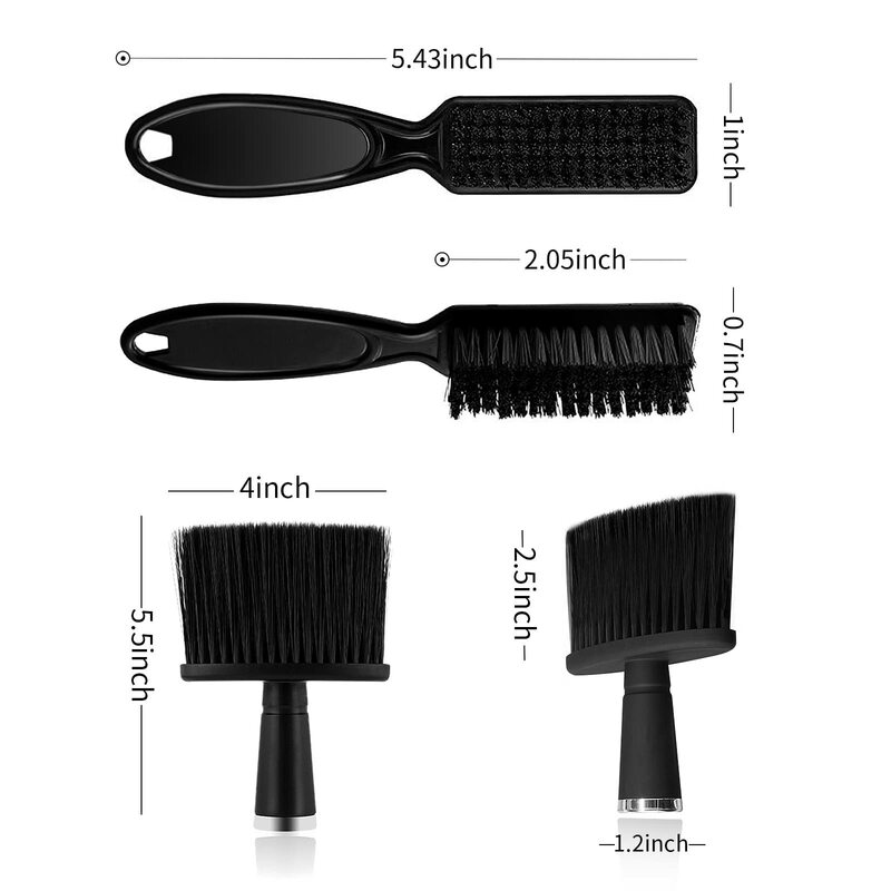 Set sikat tukang cukur Pro sikat pembersih penata rambut sikat pembersih leher sikat pembersih gunting rambut pembersih perlengkapan penata rambut Barbershop