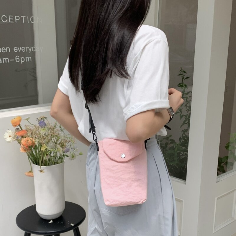 Tas selempang lembut Mini untuk wanita, tas bahu empuk ringan dengan penutup ponsel kecil, dompet lipstik koin baru
