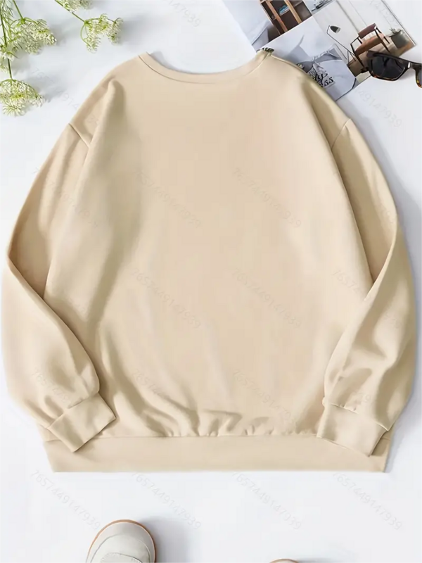 Halloween Town Print Pullover Sweatshirt lässig Langarm Sweatshirt mit Rundhals ausschnitt für Herbst Winter Damen bekleidung