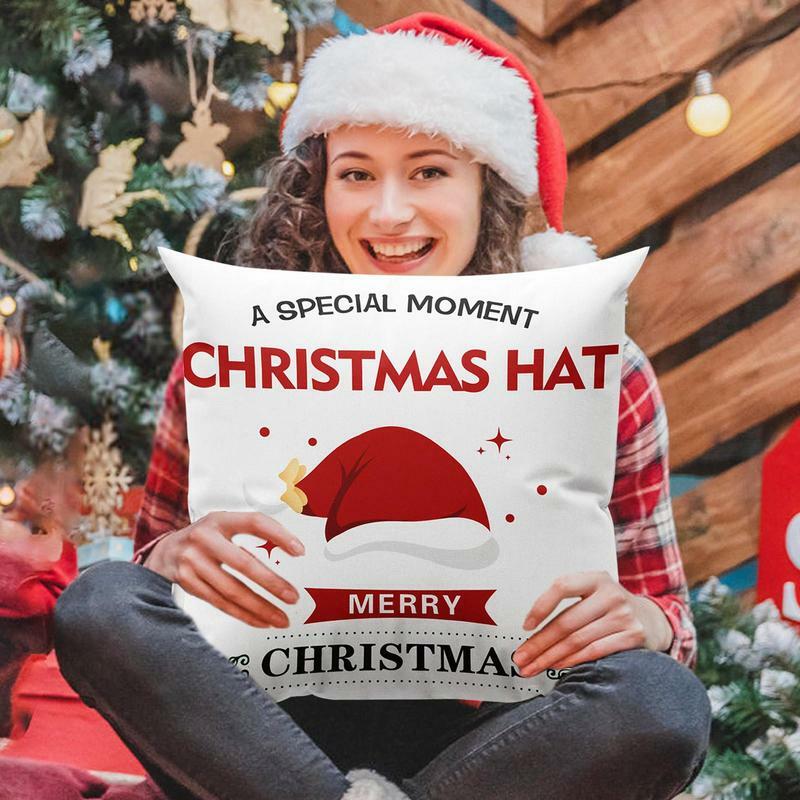 Vrolijk Kerstkussen Hoezen Zacht Vierkant Kussenhoes Voor Couch Throw Kussen Kerst Decoratieve Kussensloop Voor Vrouwen Vrienden