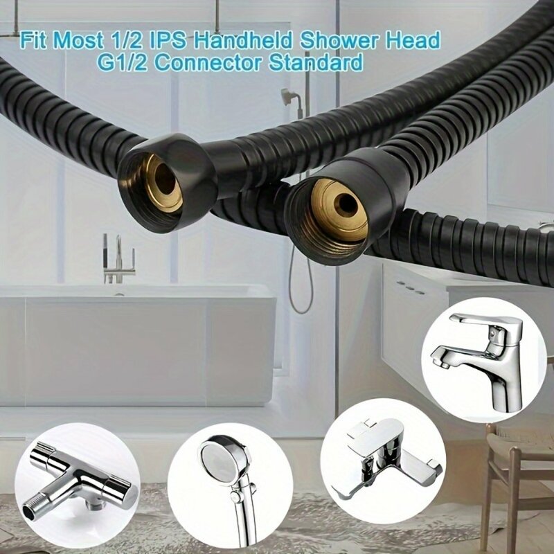 Tubo doccia caldo per uso domestico nero 1.5 metri accessori da cucina rubinetto per lavabo parti tubo doccia di ricambio per lavello consegna veloce