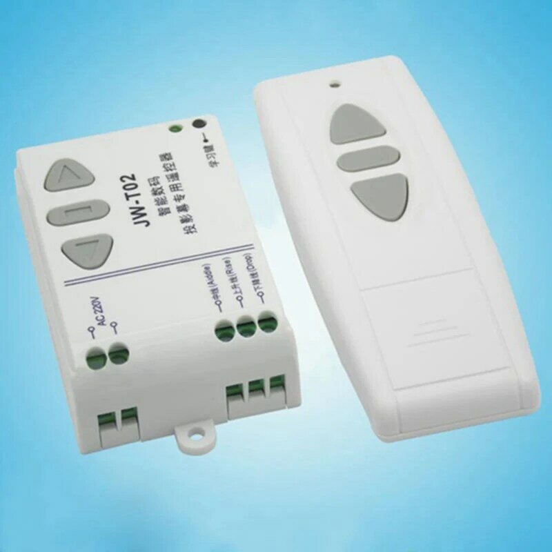 JW-T02 AC 220V Motor Wireless Remote Control Switch UP Down Stop Tubular Motor Controller Forward Reverse TX RX Latched