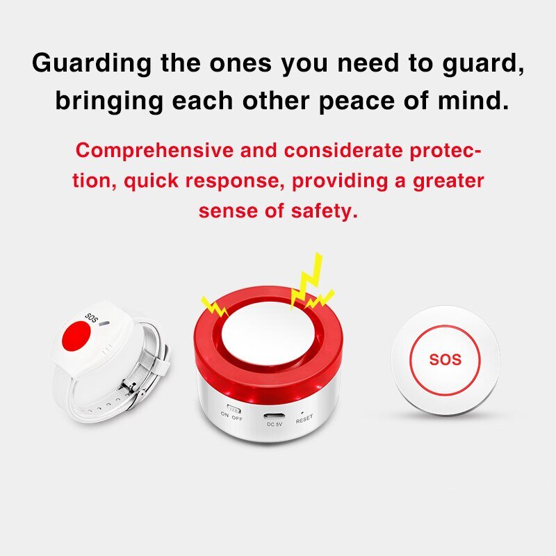 WiFi Panic Button for Elderly Senior Emergency Fall Alert Devices SOS Life Alarm Caregiver Pager Tuya Smart APP Notification