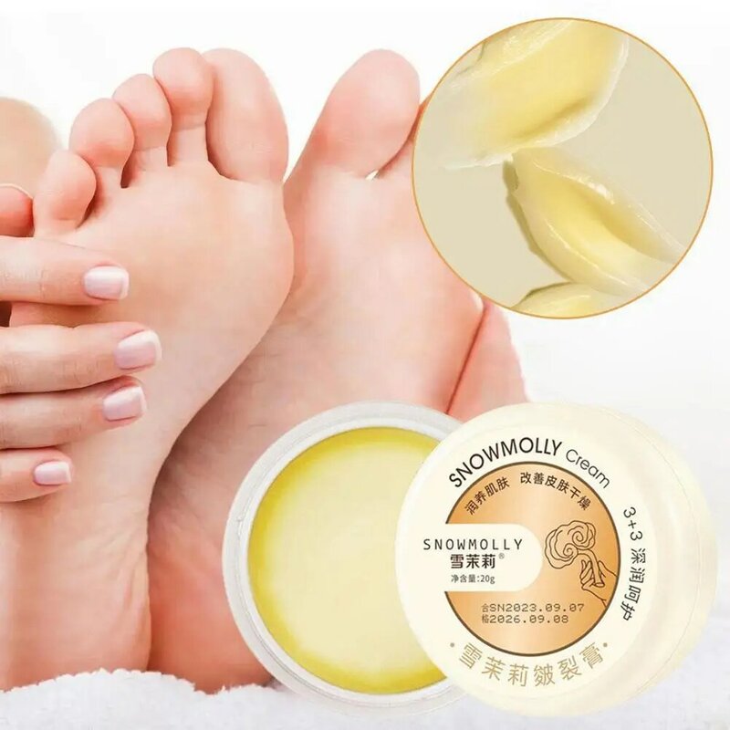 Crème hydratante anti-séchage pour les pieds, réparation fissurée du talon, gerçures des mains, peau des pieds, soin d'élimination, 20g, W0E8