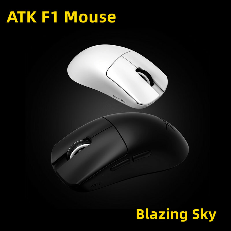 ATK Blazing Sky F1 Series Mouse Sem Fio, Paw3950, Com Fio, Sem Fio, Dual-Mode, Jogos Leves, Pré-Venda, Dongle 8K Grátis