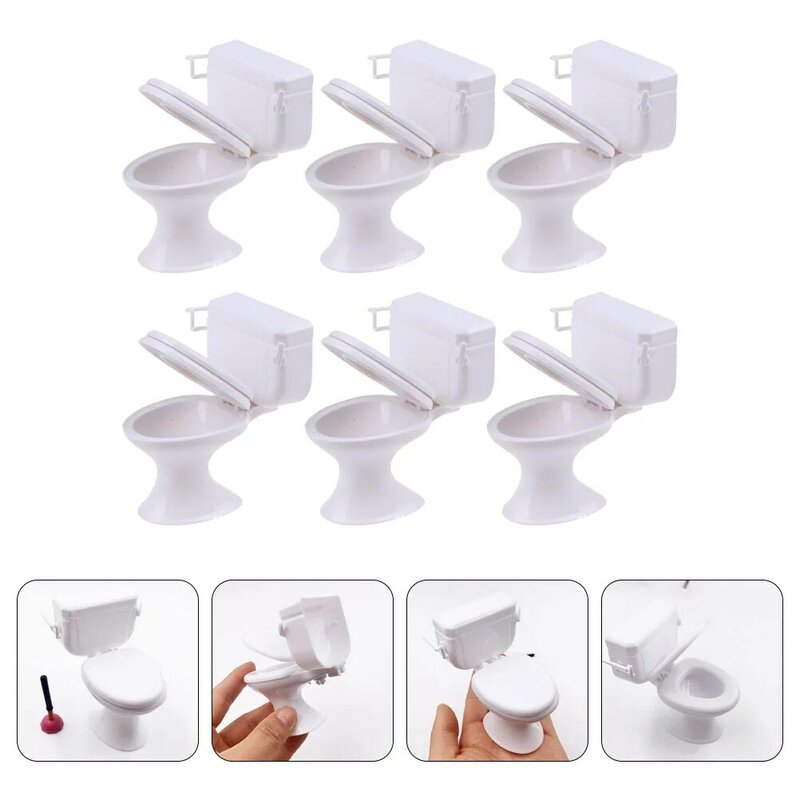 Mini sedile del water arredamento giocattolo mobili in miniatura bagno wc giocattolo piccolo Cake Topper mobili da bagno casa delle bambole