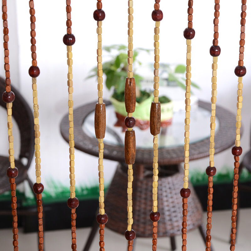 Rideau de porte perlé en bois de bambou fait à la main, frange de chaîne, cloison de porte, type de confrontation, le plus récent