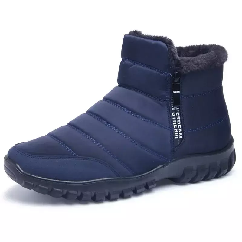 Sepatu boot salju anti selip, sepatu boot salju, anti air, sepatu Slip, sepatu kasual, tetap hangat, mewah, ukuran besar, sepatu pasangan, Homme66