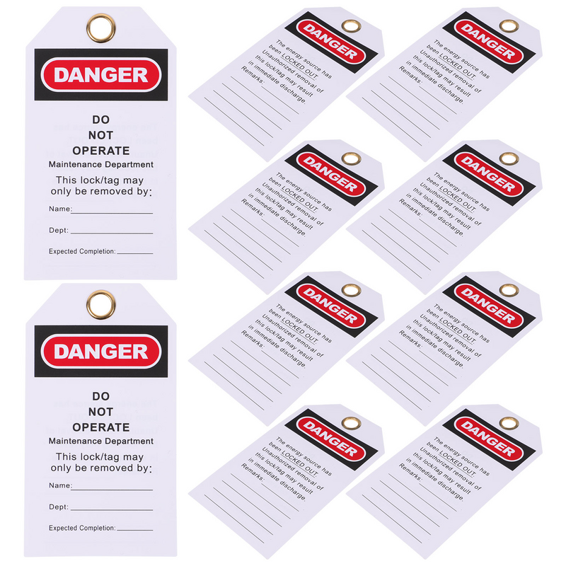 10 buah peralatan tanda peringatan keselamatan tag penguncian tag gantung Universal tidak beroperasi perbaikan pekerjaan berbahaya