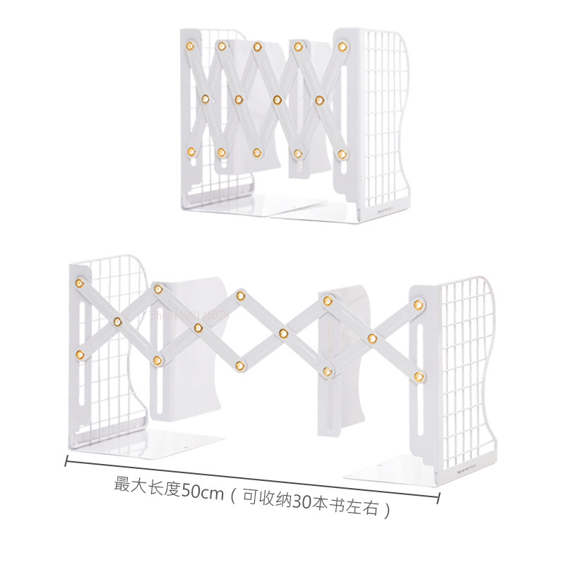 Simple Book Shelf Stand Retractable Wrought Iron Mesh Folding Book Baffle Book Holder Thickened Ins Wind Desktop Book Storage