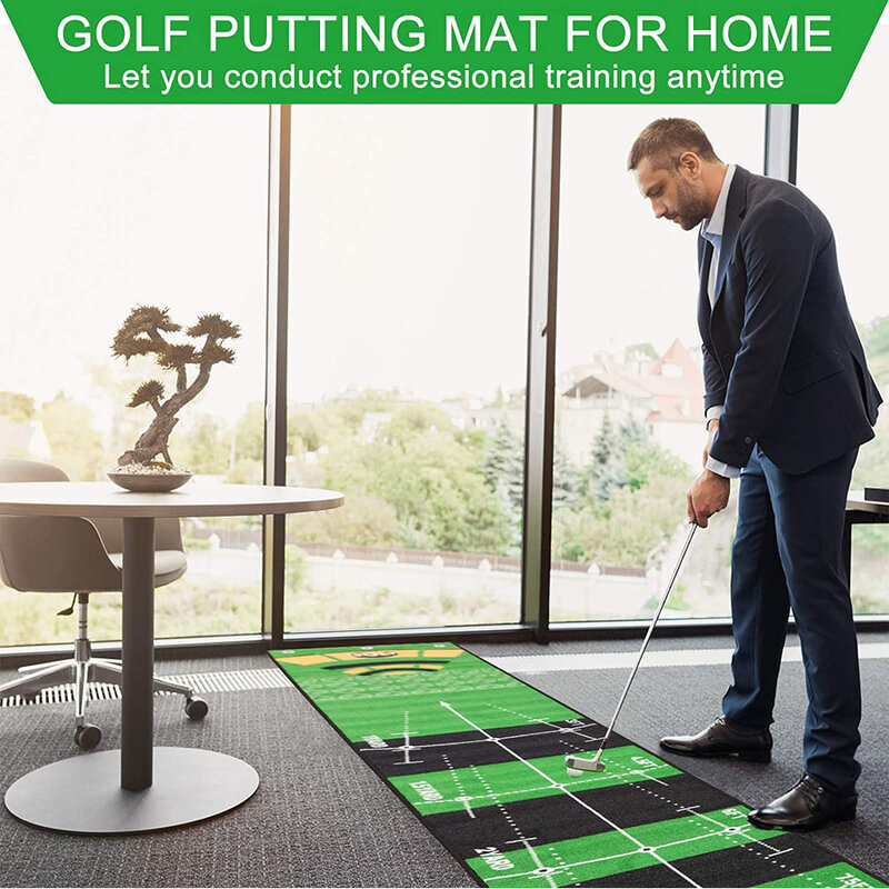Karpet Golf Menempatkan Tikar Dalam Ruangan Kantor Tikar Golf Sempurna Bertujuan dan Kontrol Kecepatan Pelatihan Meningkatkan Menempatkan Keterampilan untuk Semua Pegolf