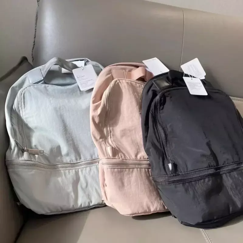 LuluLogo 남녀공용 도시 모험가 요가 베낭가방, 캐주얼 방수 스포츠 피트니스 가방, 다기능 대용량 백팩