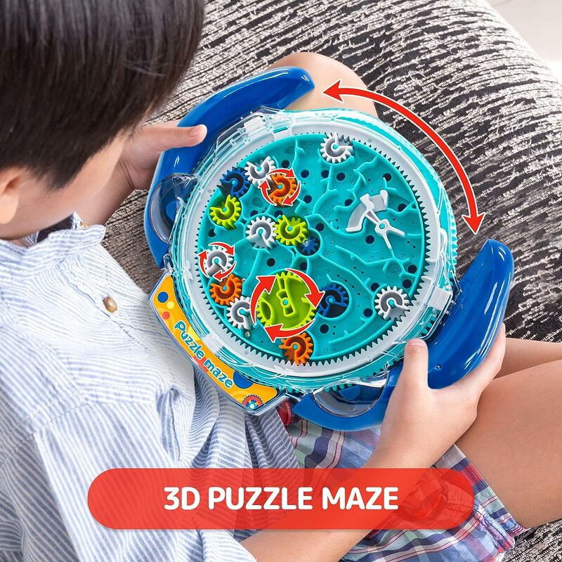 Gravity Maze Puzzle Games for Kids Cool Spaceship Maze Toy Gear Control con due marmi in acciaio sfida giochi abilità motorie fini