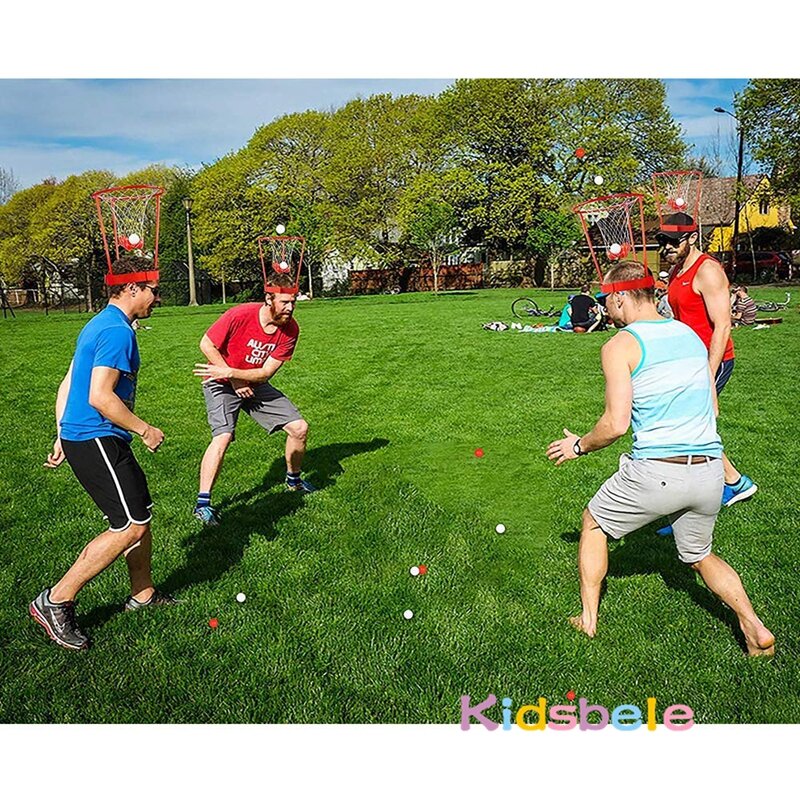 Opaska na głowę koszykówka dla dzieci dorosłych zabawa karnawałowa regulowana opaska kosz przyjęcie urodzinowe rodzinne gra na zewnątrz