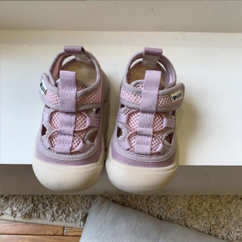 Sapatos infantis de lona oca respirável, sandálias infantis, sapatos de bebê feminino, sapatos de jardim de infância, verão 2024