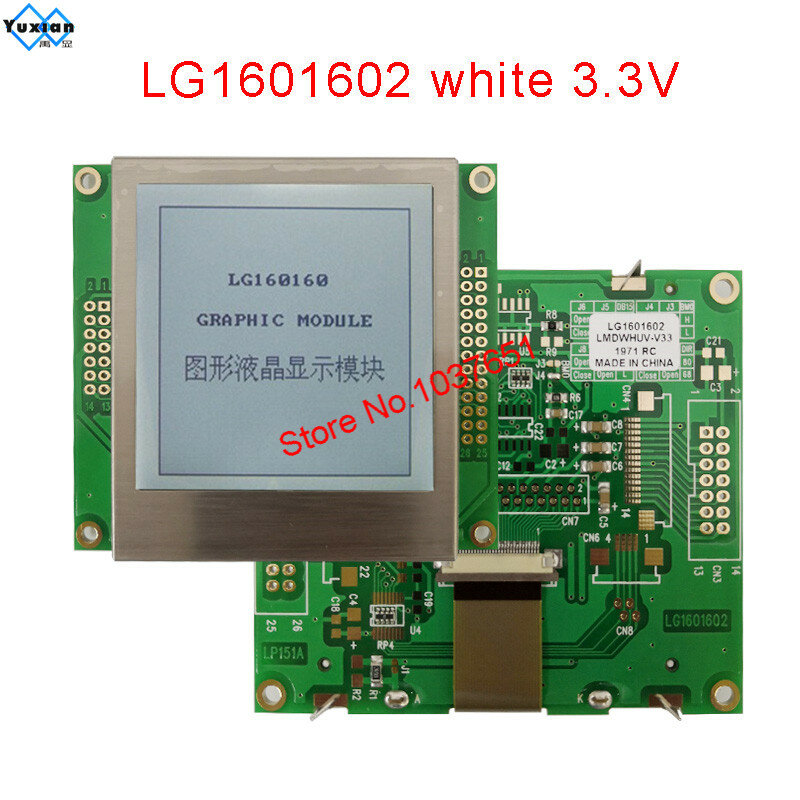 Exposição do LCD Módulo do painel de toque, UC1611S, SPI, IIC, I2C, LG1601601, 160x160