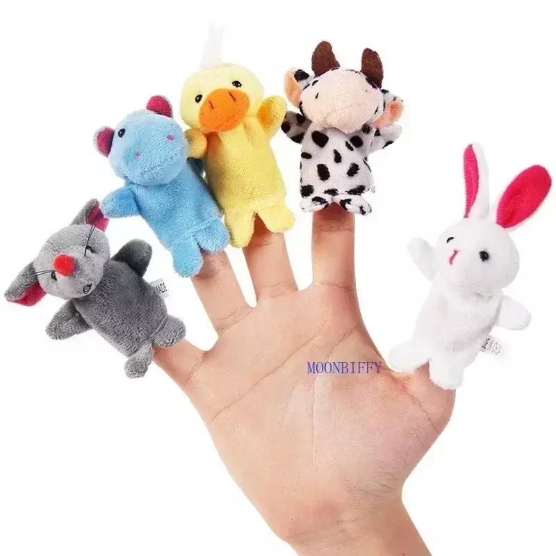 Boneka jari Mini hewan pendidikan tangan orang tua-anak properti permainan untuk teater boneka Neonatal mainan mewah untuk hadiah anak-anak