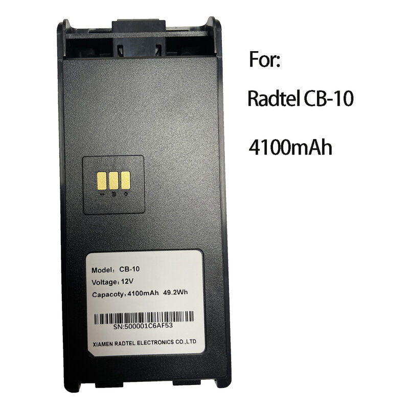 Bateria Li-ion para Radtel CB-10 rádio portátil, 12V, 4100mAh