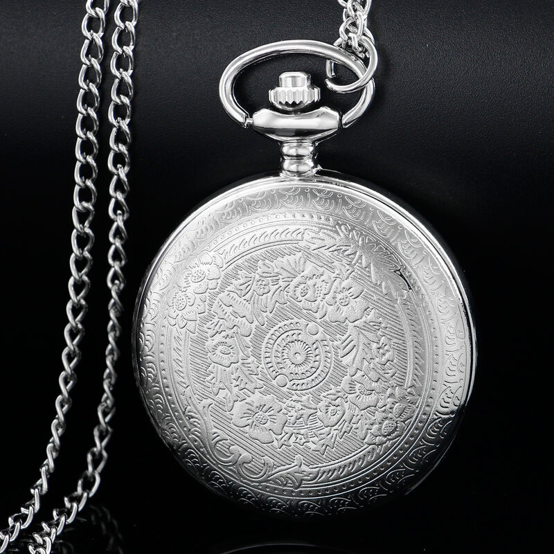Silver Dad, I Love You Best Holiday Gift Quartz Pocket Watch Men's High Quality Necklace Timing Pendant Jewelry Gift Clock